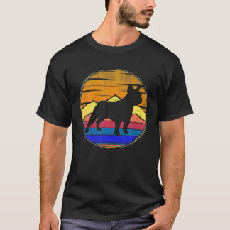 Vintage Fransk Bulldog Retro Sunset Pets Hund älsk T Shirt