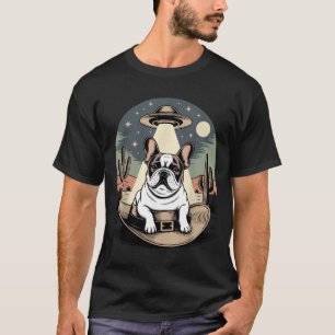 Vintage fransk bulldogg UFO Western T Shirt
