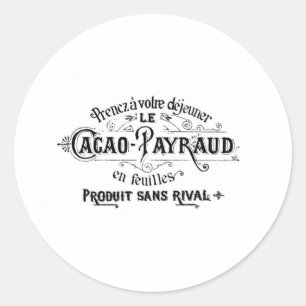 Vintage Fransk Cacao - Payraud Ad Runt Klistermärke