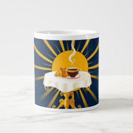 Vintage fransk Café au Lait Dekorativ konst Jumbo Mugg