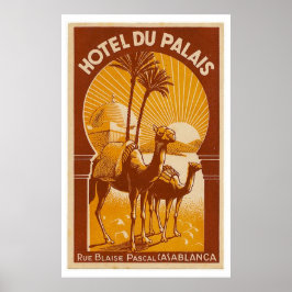 Vintage Fransk Casablanca Travel Poster
