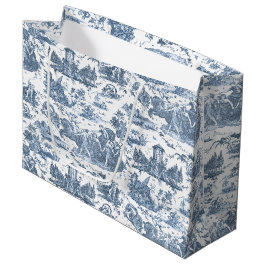 Vintage Fransk Chariot of Dawn Toile de Jouy-Blue