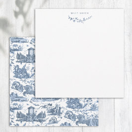 Vintage Fransk Chariot of Dawn Toile de Jouy-Blue Anteckningskort