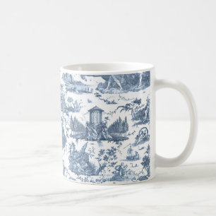Vintage Fransk Chariot of Dawn Toile de Jouy-Blue Kaffemugg