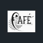 Vintage Fransk Chic Deco Cafe Logotyp Wall Art Can Canvastryck<br><div class="desc">Den stora Logotypen av Kafé i Art nouveau som alla är inkapslade på denna vackra stora arbetsyta - Öga som fångar men enkel fransk som är typisk för art nouveau-perioden - för kaffehörnet i ditt hem eller i fantastisk-dekanter för en kafé i Fransk". Se resten av linjen med den här...</div>