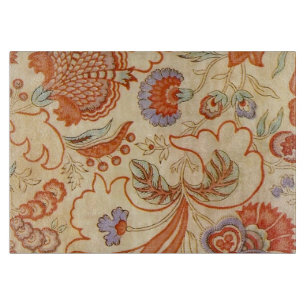 Vintage fransk chintz blomster antik terrakotta