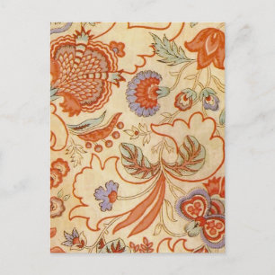 Vintage fransk chintz blomster antik terrakotta vykort