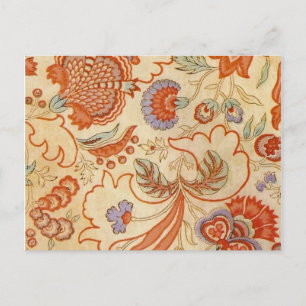 Vintage fransk chintz blomster antik terrakotta vykort