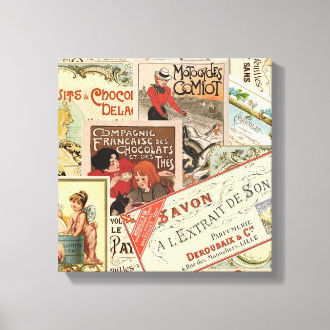 Vintage Fransk Chocolate Annons Canvastryck (Framsida)