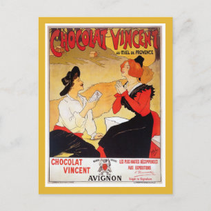Vintage Fransk Chokladreklam Vykort