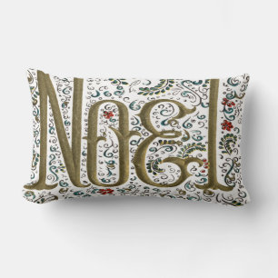 vintage fransk christmas poinsettia joyeux noel lumbarkudde