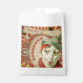 Vintage Fransk Circus Clown Popcorn Bag
