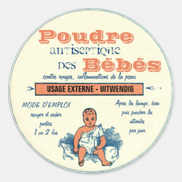 Vintage Fransk Cosmetics-etikett för Baby-produkte Runt Klistermärke