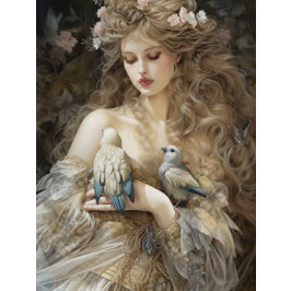 Vintage Fransk Dam i Castle Decoupage