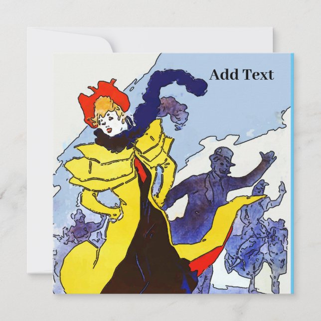 Vintage Fransk Dancer-kort (Framsida)