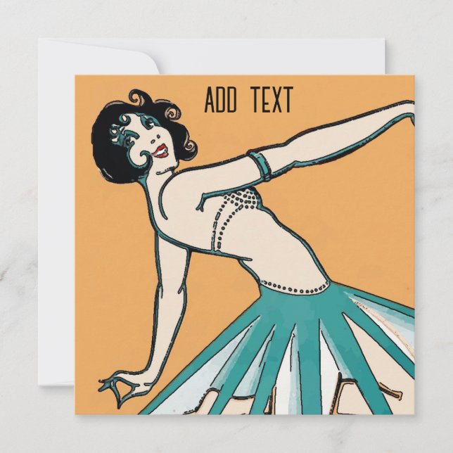 Vintage Fransk Dancer-kort (Framsida)