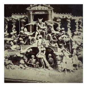 Vintage Fransk Diableries the Djävulen den Fototryck