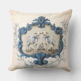 Vintage Fransk-diagram | Chinoiserie Nativitetsfår Kudde