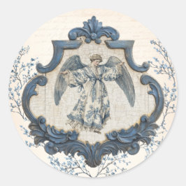 Vintage Fransk-diagram | Nativitetsgel Runt Klistermärke