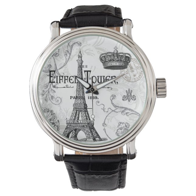 Vintage Fransk Eiffel Torn klocka (Framsida)
