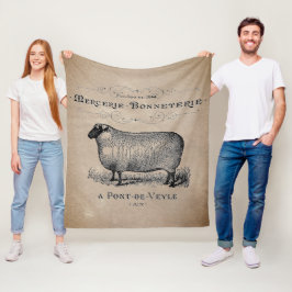 Vintage Fransk Får Åldras Muslin Farmhouse Rustic Fleecefilt