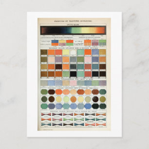 Vintage Fransk Färg spektrum Vykort