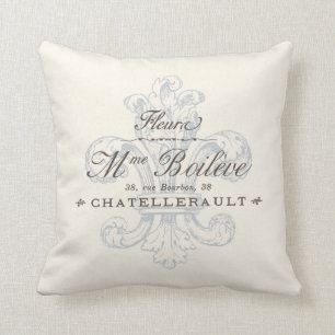 Vintage fransk Fleura Chatellerault-regionen Kudde