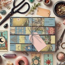 Vintage Fransk Hand plockade Tarot Card Mönster