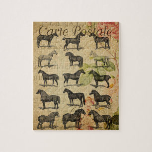 Vintage Fransk Horse Pussel