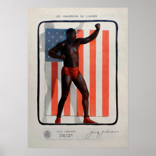 Vintage Fransk Jack Johnson Poster