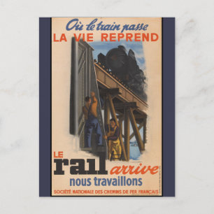 Vintage Fransk Järnväg Travel Europa Vykort