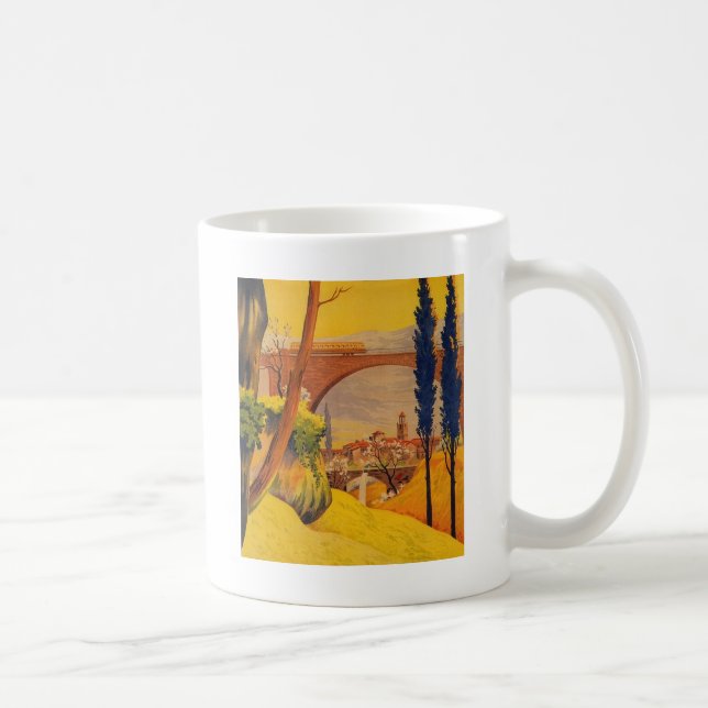Vintage Fransk Järnväg Travel Kaffemugg (Höger)