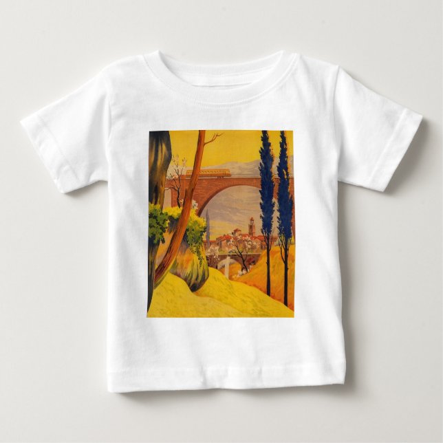 Vintage Fransk Järnväg Travel Tee (Framsida)