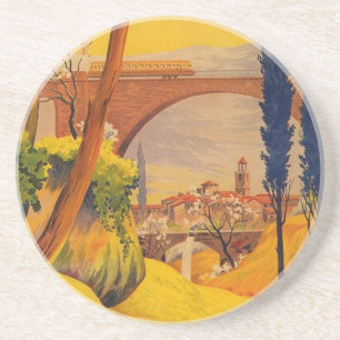 Vintage Fransk Järnväg Travel Underlägg