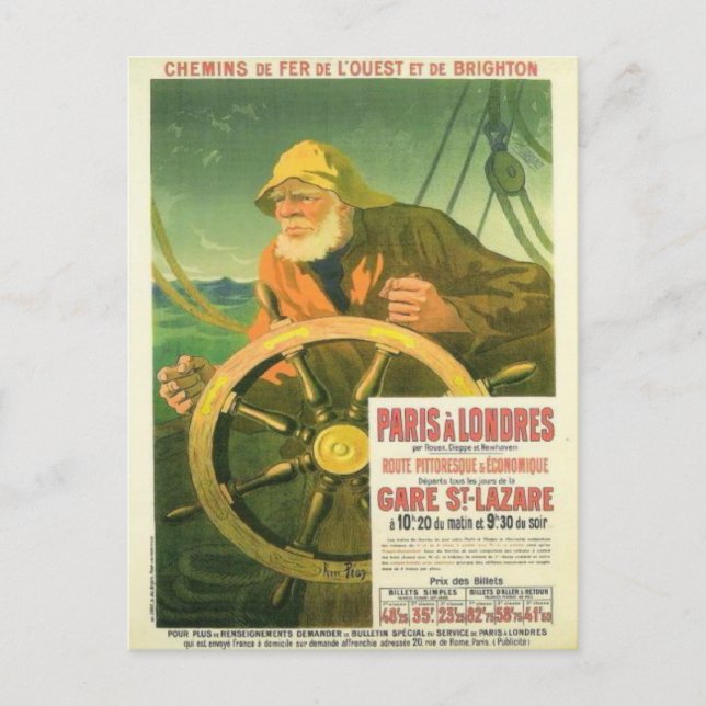 Vintage, Fransk järnvägar Vykort (Framsida)