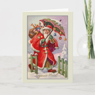 Vintage Fransk Joyeux Noël julkort Helgkort