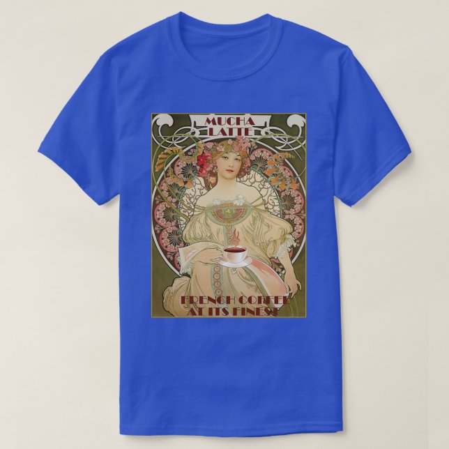 Vintage Fransk Kaffe Poster T Shirt (Design framsida)