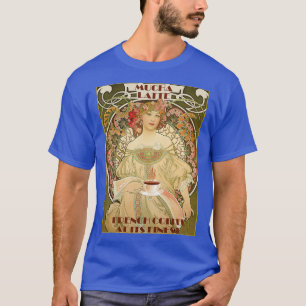 Vintage Fransk Kaffe Poster T Shirt