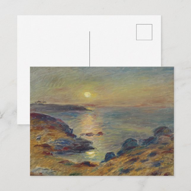 Vintage fransk kustlandskap vid havet av Renoir Vykort (Fram/baksida)