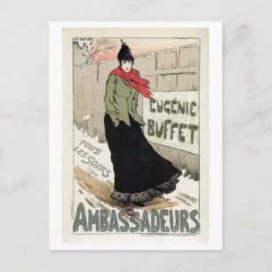 Vintage Fransk kvinnlig sångare Eugénie Buffet Vykort