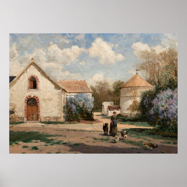 Vintage Fransk Land Antique Cottage Poster (Framsidan)