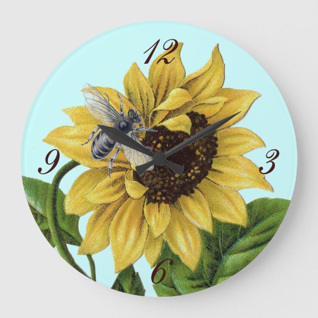 Vintage Fransk Land Solroshonungsbin Stor Klocka (Framsida)