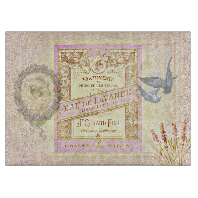 Vintage Fransk Lavender Parfym Collage (Framsidan)