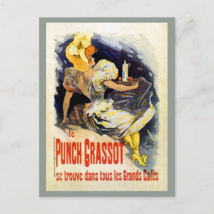 Vintage Fransk Liquor Slå Grassot Vykort