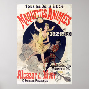 Vintage Fransk Maquettes Animees Alcazar d'Hiver Poster