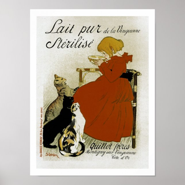 Vintage Fransk Mjölk Ad Poster (Framsidan)