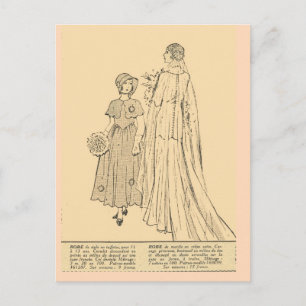 Vintage, Fransk mode, Bride, 1931 Vykort