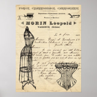 Vintage Fransk Mode Poster