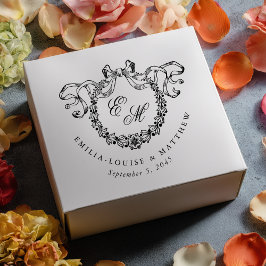 Vintage fransk monogram krans elegant bröllop stämpel