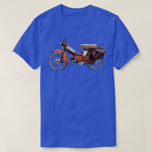 Vintage Fransk Motobecane Moped T Shirt (Design framsida)